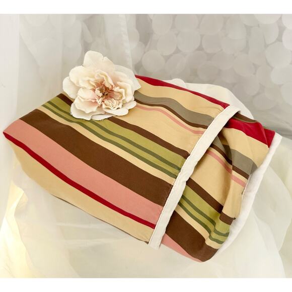 VTG Pottery Barn Logan Stripe Euro Pillow Sham Single Autumn 100% Cotton 2009 - Picture 1 of 6